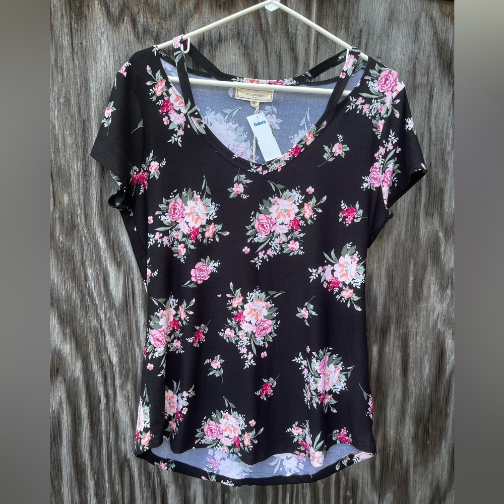 NWT no comment floral blouse large women